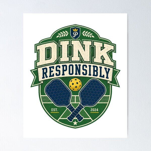 Item preview, Vintage Pickleball Dink Responsibly Retro Paddle Club Design designed and sold by Soft Panic Studio.