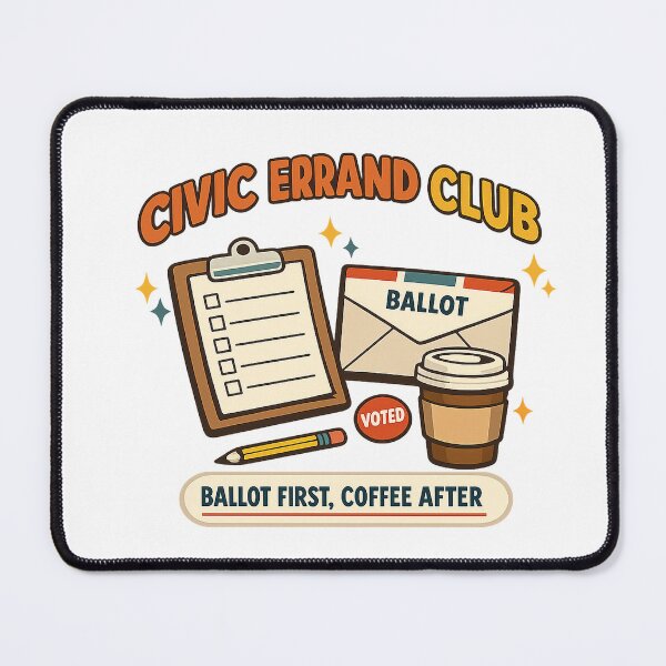 Item preview, Civic Errand Club Funny Voting Day Coffee Shirt designed and sold by Concrete Coffee Studio.