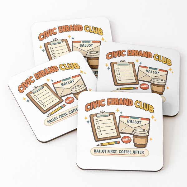 Item preview, Civic Errand Club Funny Voting Day Coffee Shirt designed and sold by Concrete Coffee Studio.