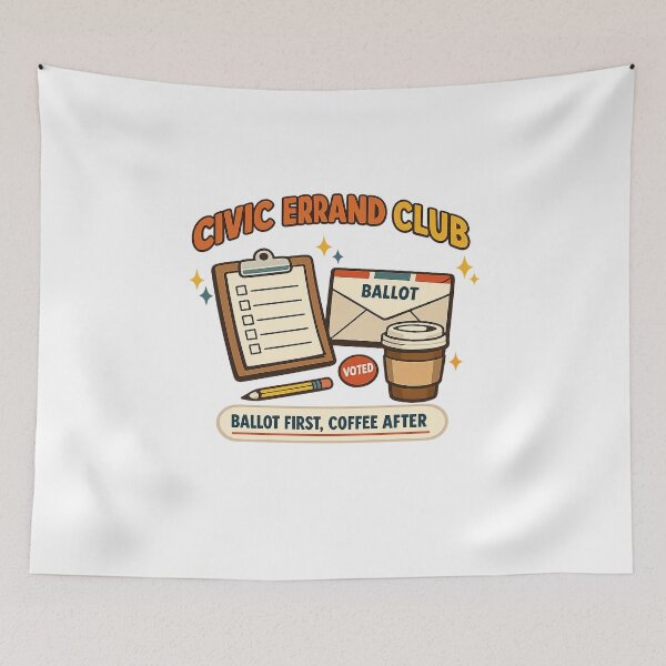 Item preview, Civic Errand Club Funny Voting Day Coffee Shirt designed and sold by Concrete Coffee Studio.