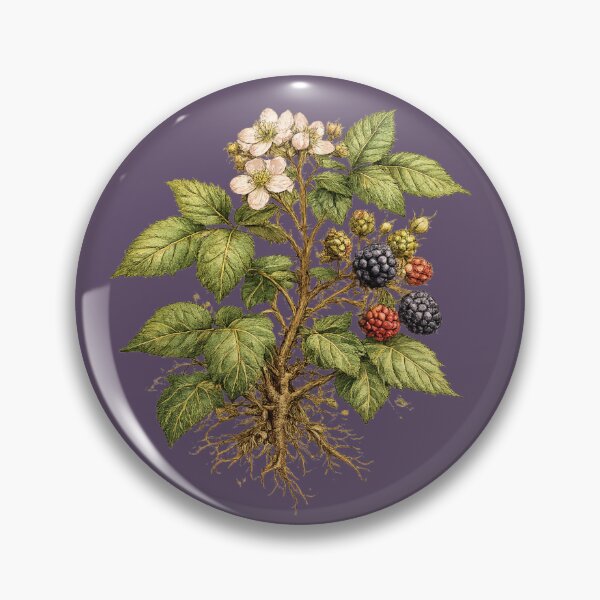 Item preview, Blackberry Botanical Illustration – Rubus Fruticosus Vintage Watercolor Plant Art designed and sold by MagicMakerPh.