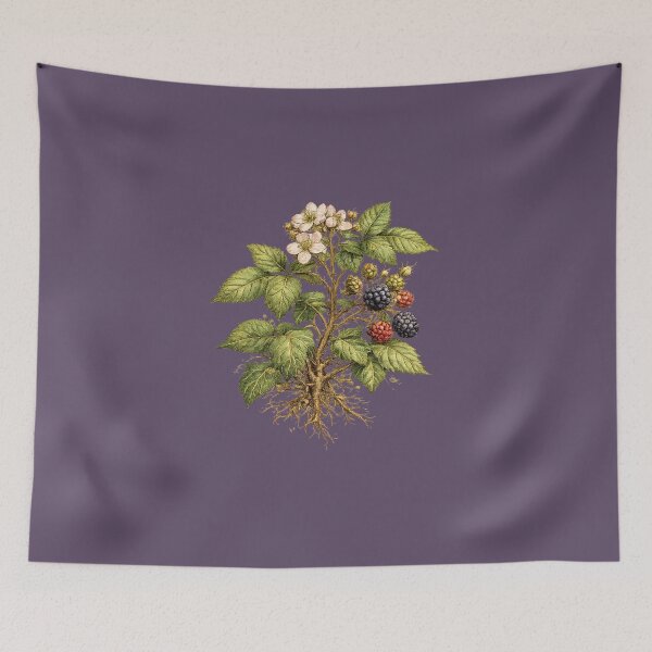 Item preview, Blackberry Botanical Illustration – Rubus Fruticosus Vintage Watercolor Plant Art designed and sold by MagicMakerPh.