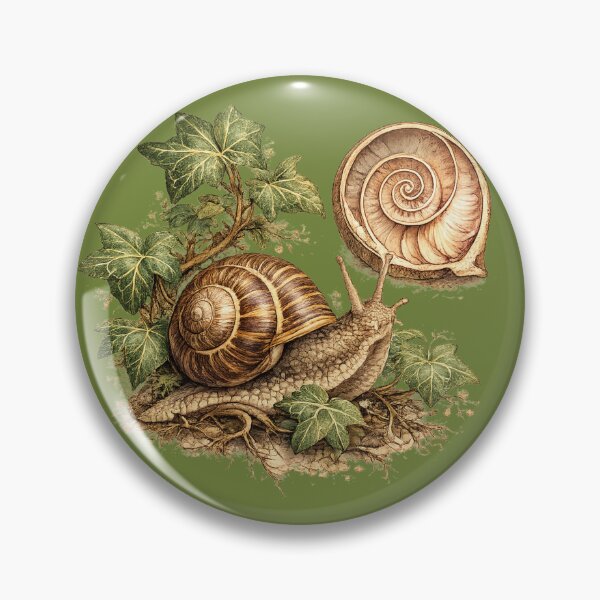 Item preview, Garden Snail Botanical Illustration – Vintage Naturalist Watercolor Scientific Artwork designed and sold by MagicMakerPh.