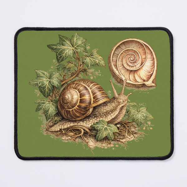 Item preview, Garden Snail Botanical Illustration – Vintage Naturalist Watercolor Scientific Artwork designed and sold by MagicMakerPh.
