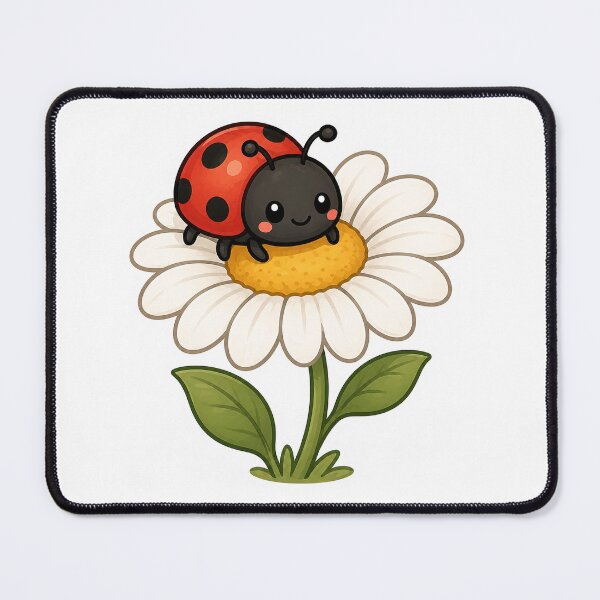 Item preview, Cute Ladybug on a Daisy | Kawaii Flower Sticker designed and sold by PawsGiggles.