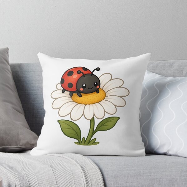 Item preview, Cute Ladybug on a Daisy | Kawaii Flower Sticker designed and sold by PawsGiggles.
