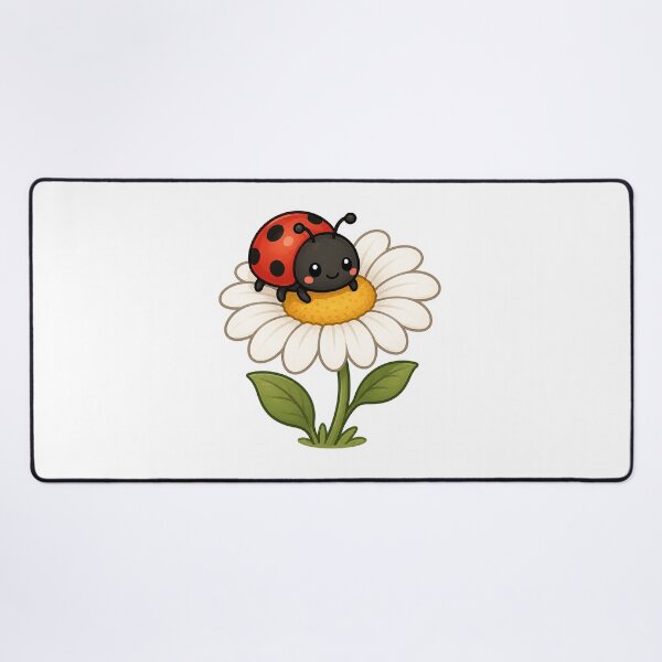 Item preview, Cute Ladybug on a Daisy | Kawaii Flower Sticker designed and sold by PawsGiggles.