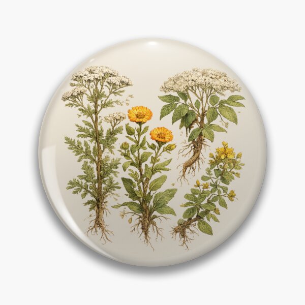 Item preview, Medicinal Herbs Botanical Illustration – Vintage Wildflower Watercolor Plant Study designed and sold by MagicMakerPh.