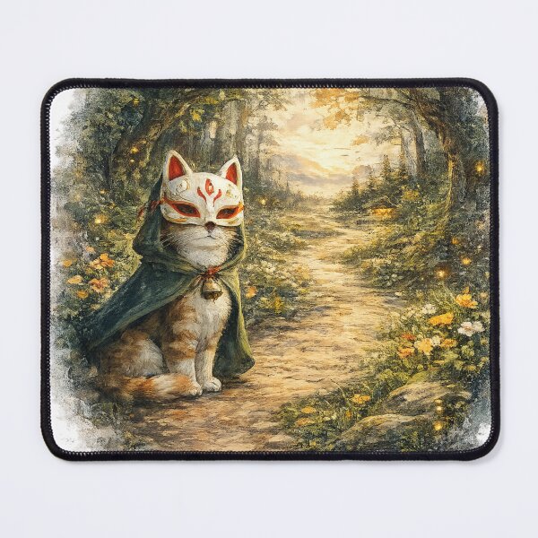 Item preview, Quiet Path | Acrylic Painting Mystic Cat Sticker designed and sold by Genzfirevibes.