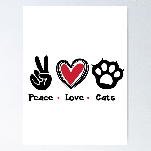 Item preview, Peace Love Cats Paw designed and sold by teeperfect.