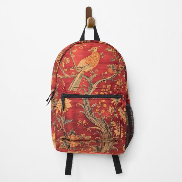 Item preview, Red Silk Chinese Floral Birds Branch Flowers Carpet designed and sold by GrinGalore.