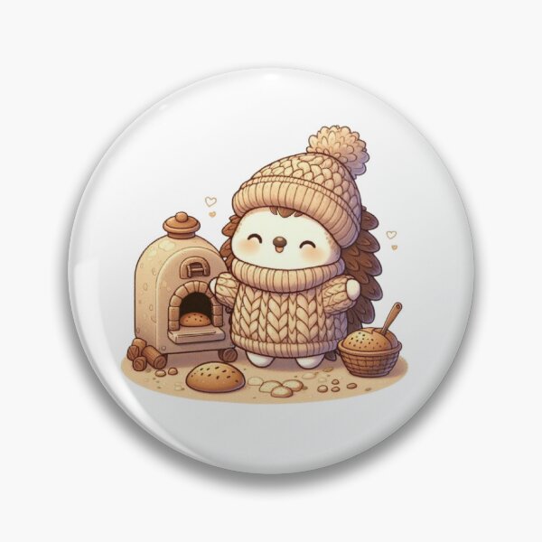 Item preview, Cozy Woodland Hedgehog Baking Bread | Cute Cottagecore Animal Illustration designed and sold by vigzhifushions.