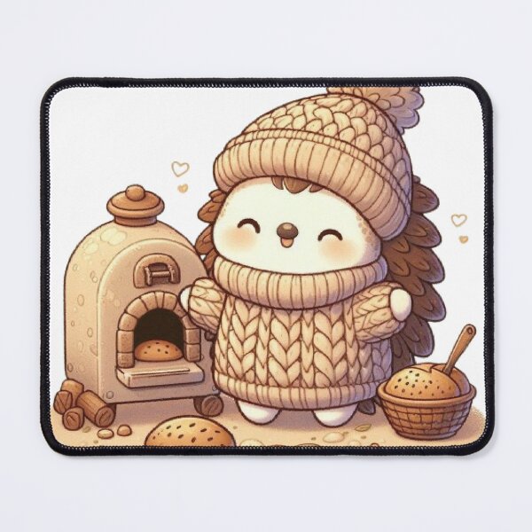 Item preview, Cozy Woodland Hedgehog Baking Bread | Cute Cottagecore Animal Illustration designed and sold by vigzhifushions.