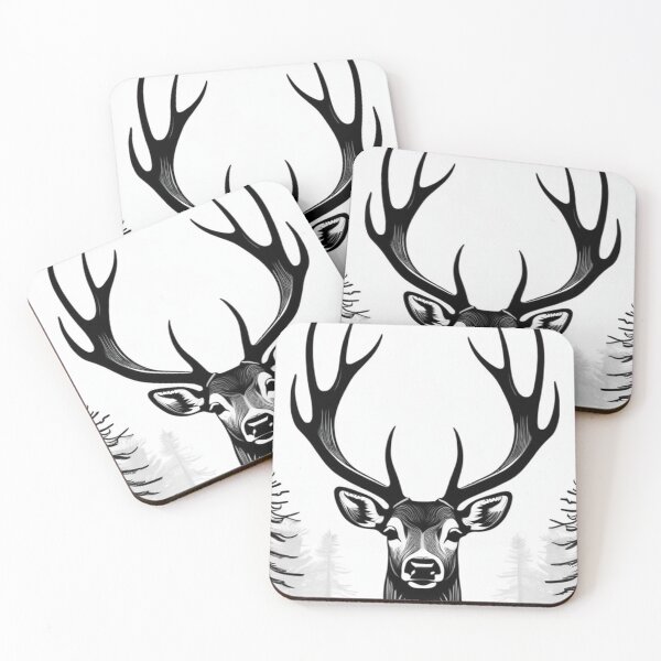 Item preview, Art - Stylized Deer Representation, Contemporary Minimalist Aesthetic designed and sold by World-Pets.