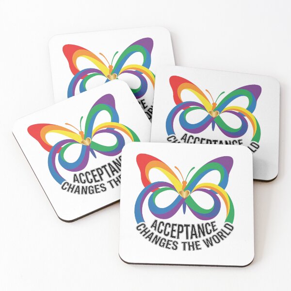 Item preview, Acceptance Changes the World | Autism Acceptance Rainbow Butterfly Neurodiversity Design designed and sold by Anastasiia Yurevych.