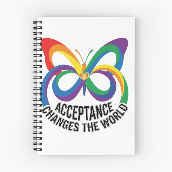 Item preview, Acceptance Changes the World | Autism Acceptance Rainbow Butterfly Neurodiversity Design designed and sold by Anastasiia Yurevych.