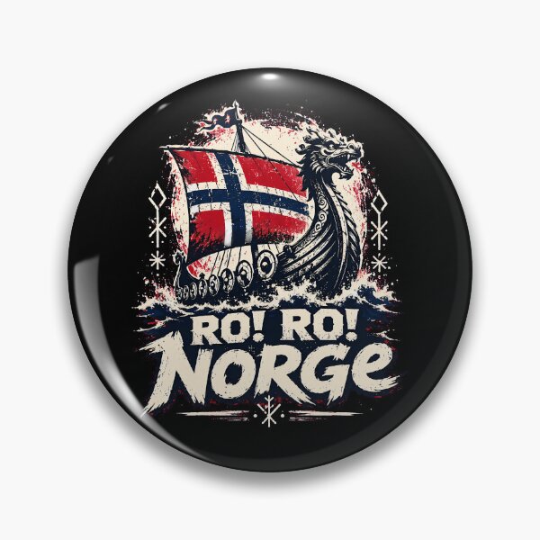 Artikelvorschau, RO! RO! Norge – Norwegisches Wikingerschiff-Flaggendesign entworfen und verkauft von PosiMCreations.