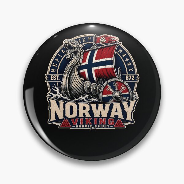 Item preview, Norway Viking Nordic Spirit – Norwegian Flag Longship Norse Design designed and sold by PosiMCreations.