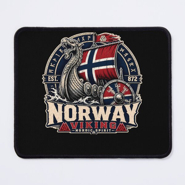 Item preview, Norway Viking Nordic Spirit – Norwegian Flag Longship Norse Design designed and sold by PosiMCreations.