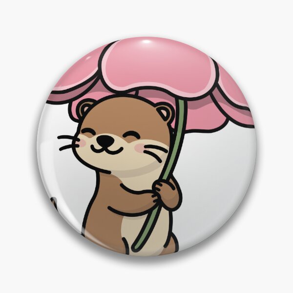 Item preview, Cute otter with pink flower umbrella designed and sold by VladaV.