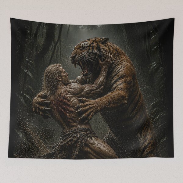 Item preview, EPIC NATURE - Man and a Tiger designed and sold by MetusArt.