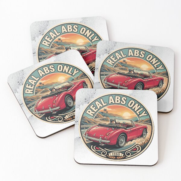 Item preview, Real Abs Only - 1960 Vintage Retro Sports Car Sticker designed and sold by MottotoTech.