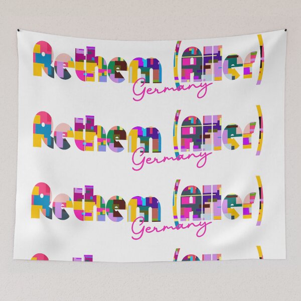 Aperçu de l'œuvre Rethem (Aller), Allemagne, art typographique abstrait et vibrant de la ville créée et vendue par Wanderful-roads.