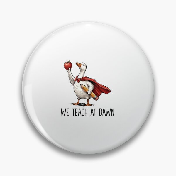 Item preview, Funny Goose Teacher We Teach At Dawn Back to School Cartoon Design designed and sold by kiralynstration.