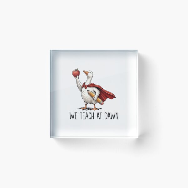 Item preview, Funny Goose Teacher We Teach At Dawn Back to School Cartoon Design designed and sold by kiralynstration.