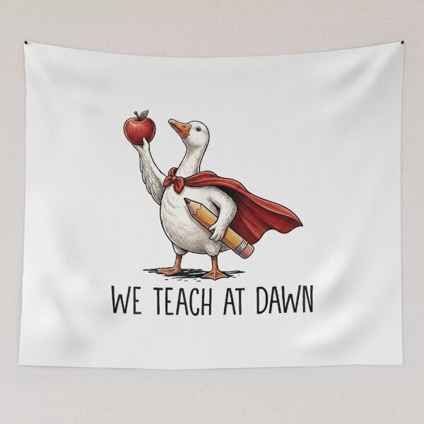Item preview, Funny Goose Teacher We Teach At Dawn Back to School Cartoon Design designed and sold by kiralynstration.