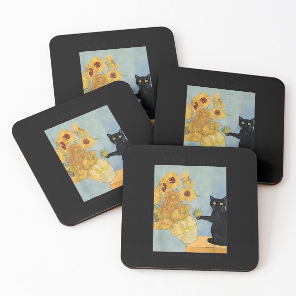 Item preview, Funny Cat & Sunflowers Van Gogh Art Parody Vintage designed and sold by CherylCGarrison.