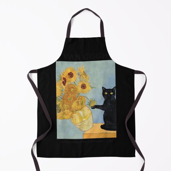 Item preview, Funny Cat & Sunflowers Van Gogh Art Parody Vintage designed and sold by CherylCGarrison.