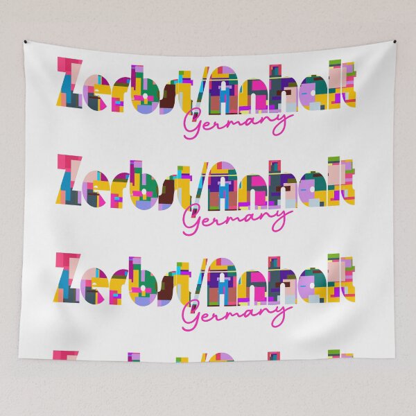 Item preview, Zerbst/Anhalt, Germany, Vibrant Abstract City Typography Art designed and sold by Wanderful-roads.