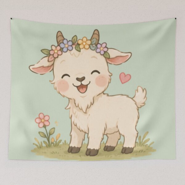 Item preview, Cute Happy Goat designed and sold by MellowMunchkins.