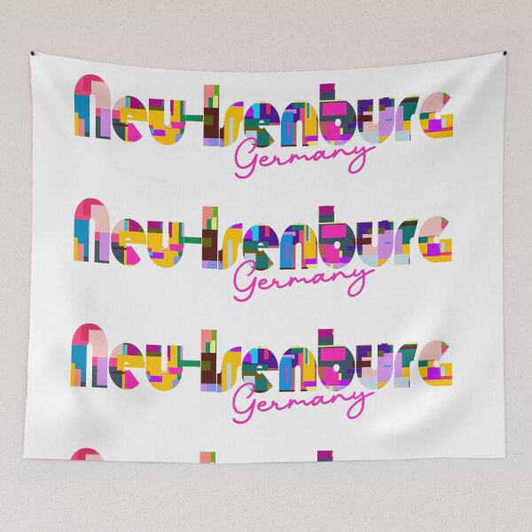 Item preview, Neu-Isenburg, Germany, Vibrant Abstract City Typography Art designed and sold by Wanderful-roads.