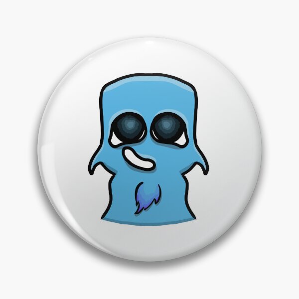 Item preview, Cute Blue Ghost Monster with Flame – Kawaii Sticker Art designed and sold by davidmalec.