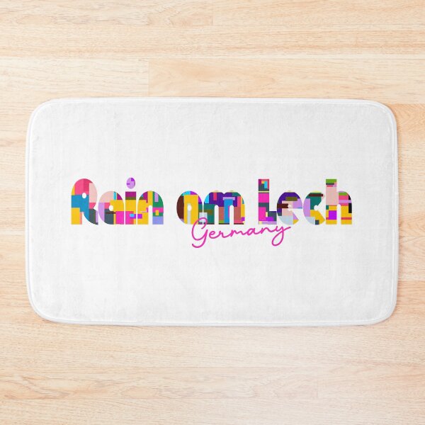 Item preview, Rain am Lech, Germany, Vibrant Abstract City Typography Art designed and sold by Wanderful-roads.