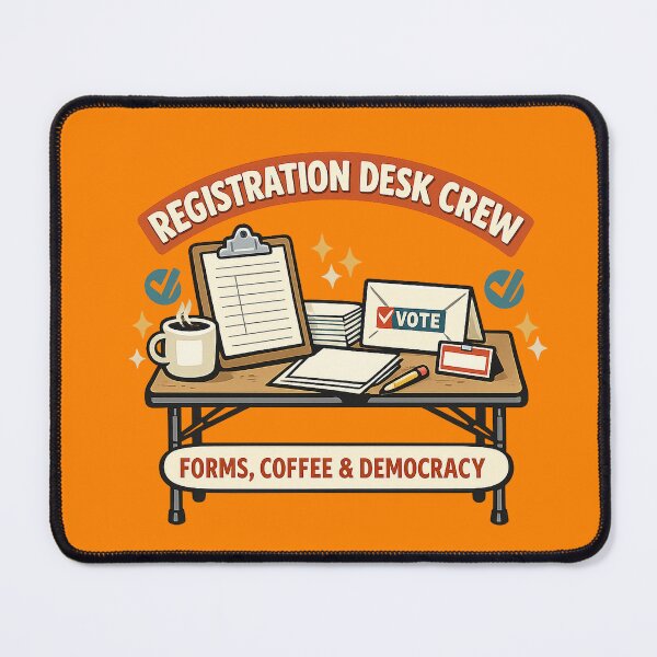 Item preview, Registration Desk Crew Funny Voter Registration Volunteer Shirt designed and sold by Concrete Coffee Studio.