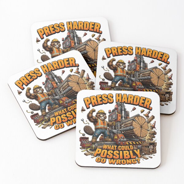 Item preview, Press Harder Funny Beaver Comic Construction designed and sold by Cavalier-org.