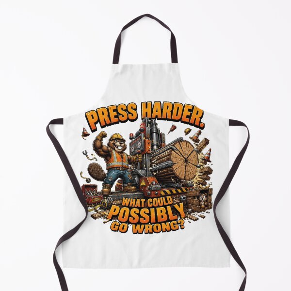 Item preview, Press Harder Funny Beaver Comic Construction designed and sold by Cavalier-org.