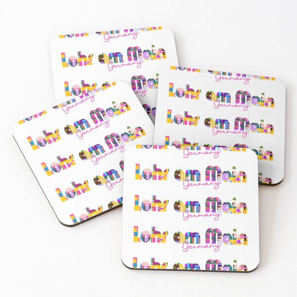 Item preview, Lohr am Main, Germany, Vibrant Abstract City Typography Art designed and sold by Wanderful-roads.