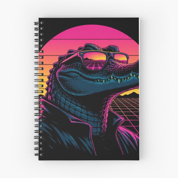Item preview, Rad Aussie Salty – Retro Synthwave Crocodile designed and sold by Mavila Forge.