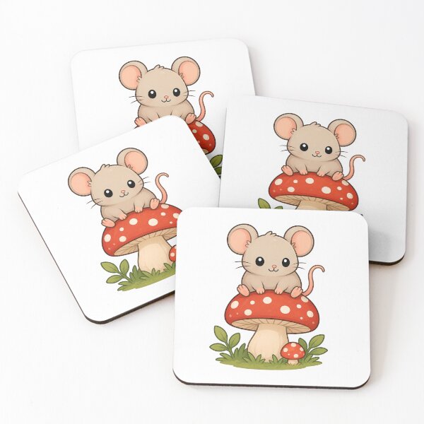 Item preview, Cute Mouse on a Mushroom Sticker designed and sold by PawsGiggles.