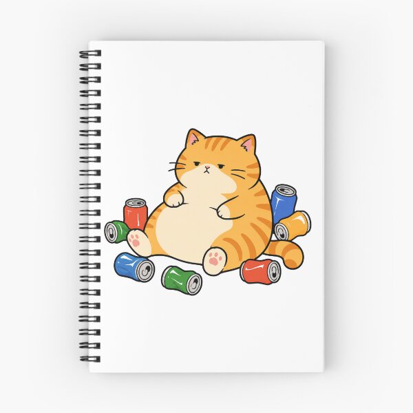 Item preview, Lazy Soda Cat Funny Chubby Orange Cat Drinking Soda Cartoon Design designed and sold by MonkiFlipp.