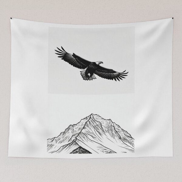 Item preview, Art - Majestic Eagle on Mountain Landscape, Iconography of Wild Nature designed and sold by World-Pets.