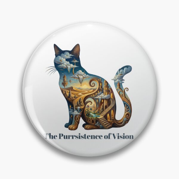 Item preview, The Purrsistence of Vision – Surreal Time Cat designed and sold by RunningWhiskers.