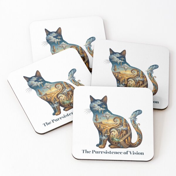 Item preview, The Purrsistence of Vision – Surreal Time Cat designed and sold by RunningWhiskers.