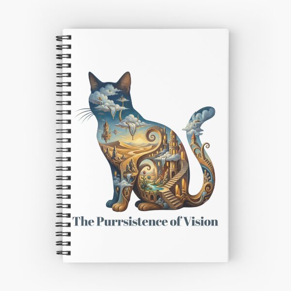 Item preview, The Purrsistence of Vision – Surreal Time Cat designed and sold by RunningWhiskers.