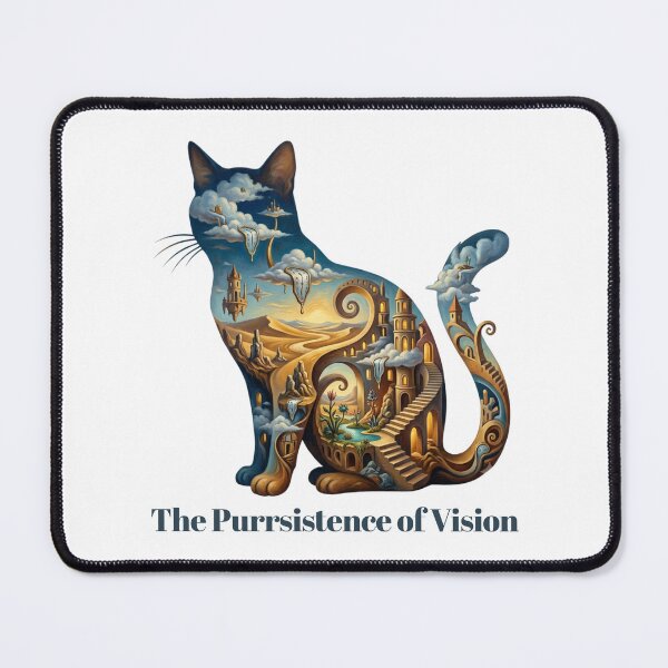 Item preview, The Purrsistence of Vision – Surreal Time Cat designed and sold by RunningWhiskers.