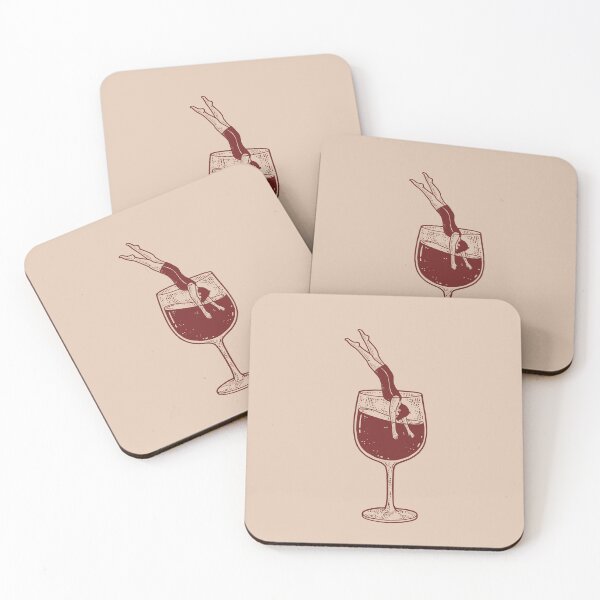 Item preview, Diving Into Red Wine — Funny Wine Art designed and sold by calamarisky.